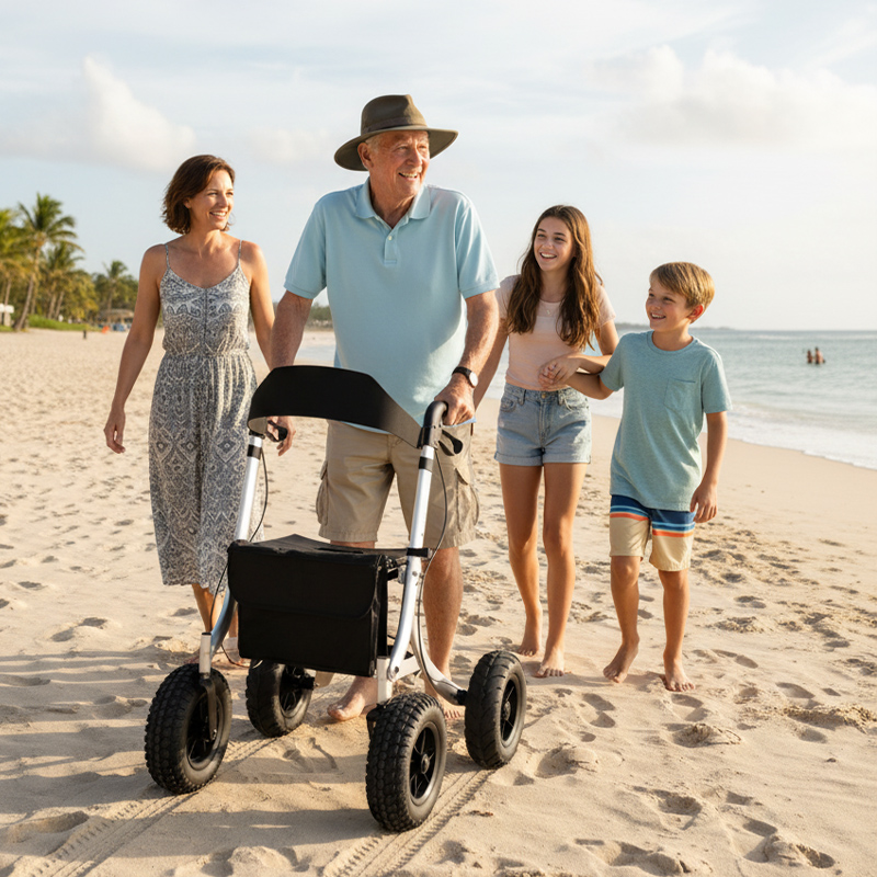 AR2007-S   Rollator Walker Seat Foldable Lightweight Durable Aluminum CE Certified Mobility Aid for Elderly Limited Mobility