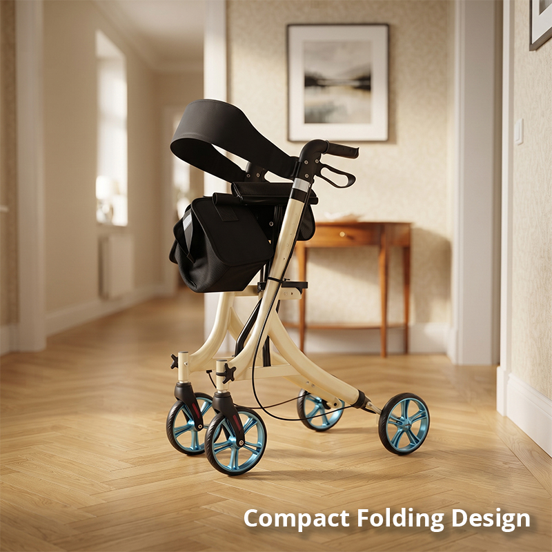 AR2007-Y   Aluminum Rollator Walker Elderly Mobility Aid Lightweight Folding Walking Frame with Seat Wholesale Manufacturer