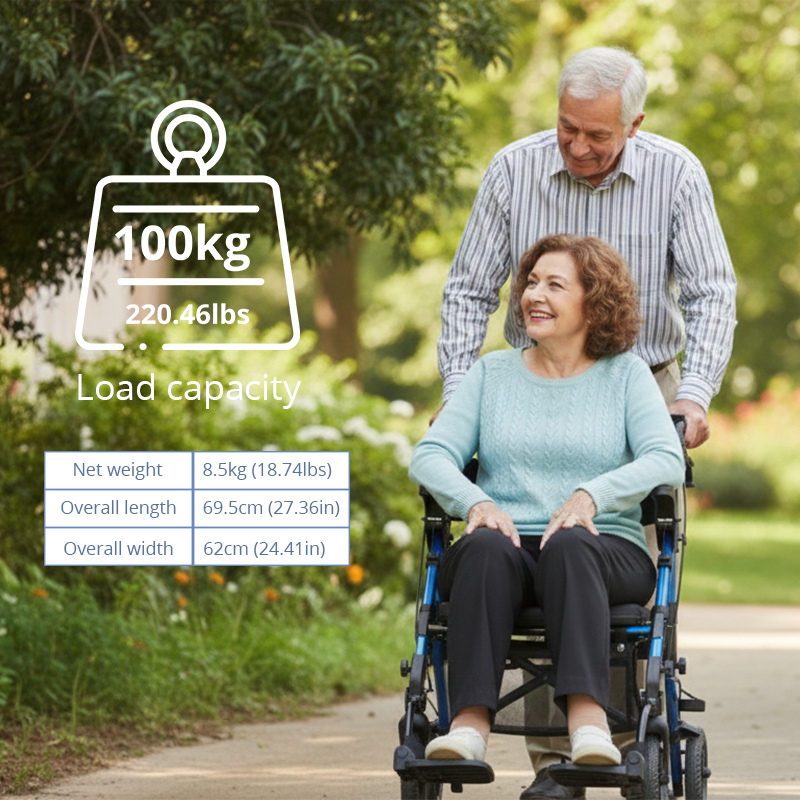 RS-AR2010 Lightweight Aluminum Rollator 100kg Capacity Reduces Strain Joints for Patients Limited Mobility Recovery