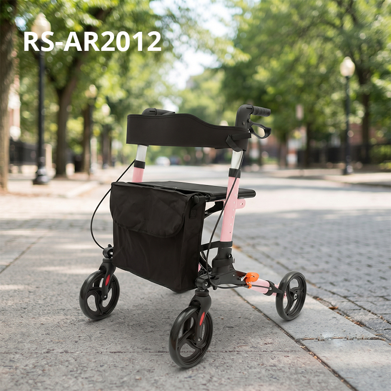 AR2012-P    Aluminum Rollator Walker Supplier for Seniors Mobility Support Lightweight Folding Walker with Seat