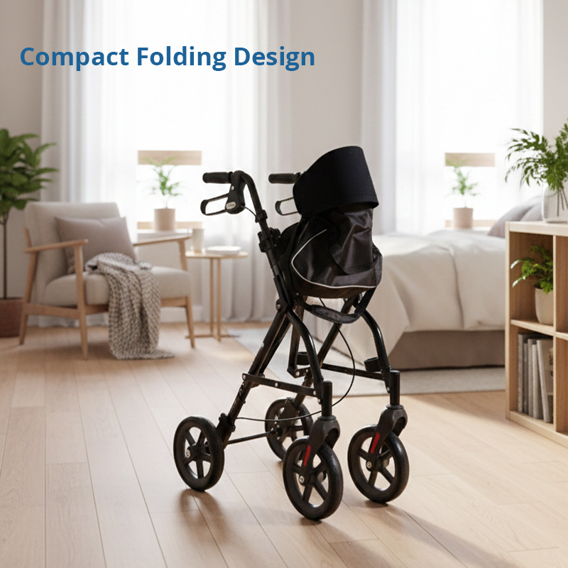 RS-AR2013 Durable Lightweight Aluminum Rollator Comfortable Seat Storage Bag 110kg Capacity Mobility Aid for