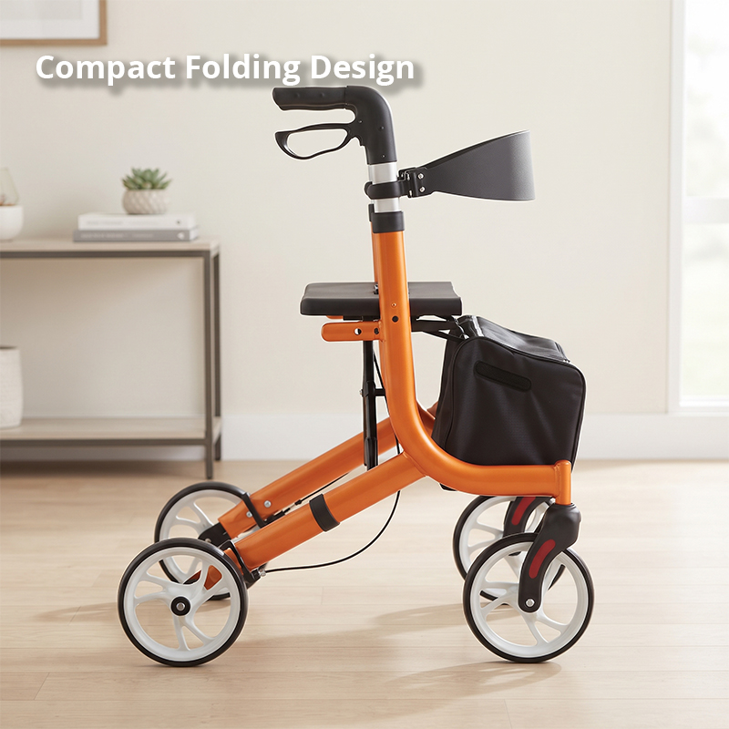 AR2017-BL   Aluminum  Rollator Walker for Older Adults | OEM Mobility Assistance Device Supplier for Healthcare  Rehabilitation