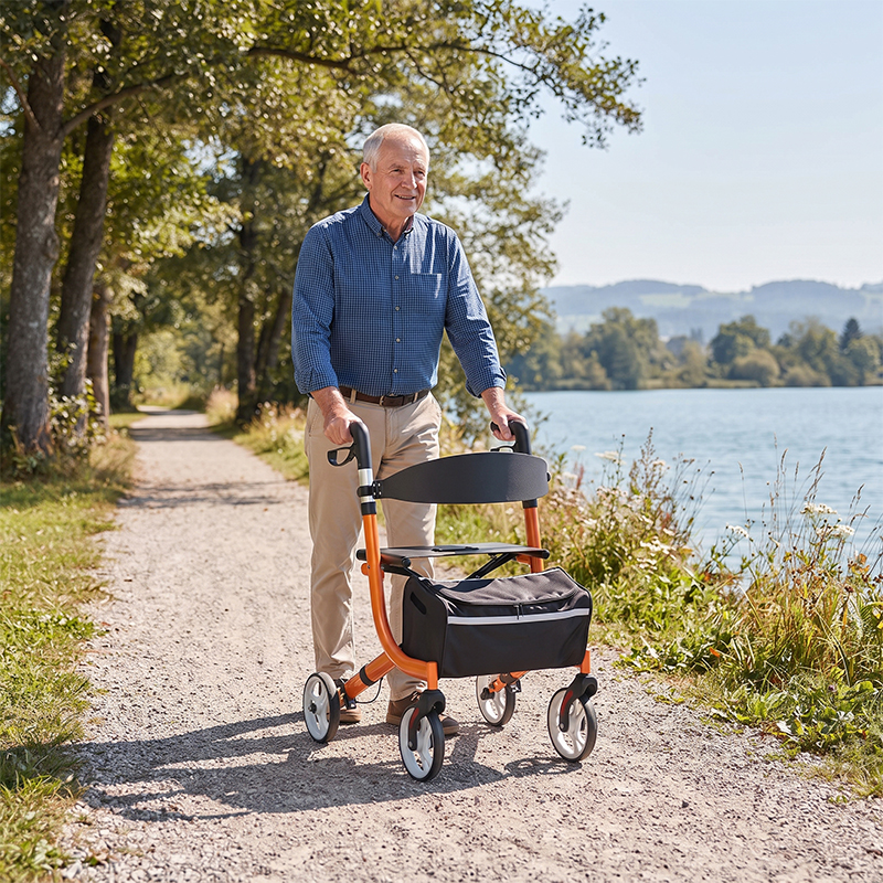 AR2017-PP    Aluminum  Rollator Walker for Older Adults | OEM Mobility Assistance Device Supplier for Healthcare  Rehabilitation