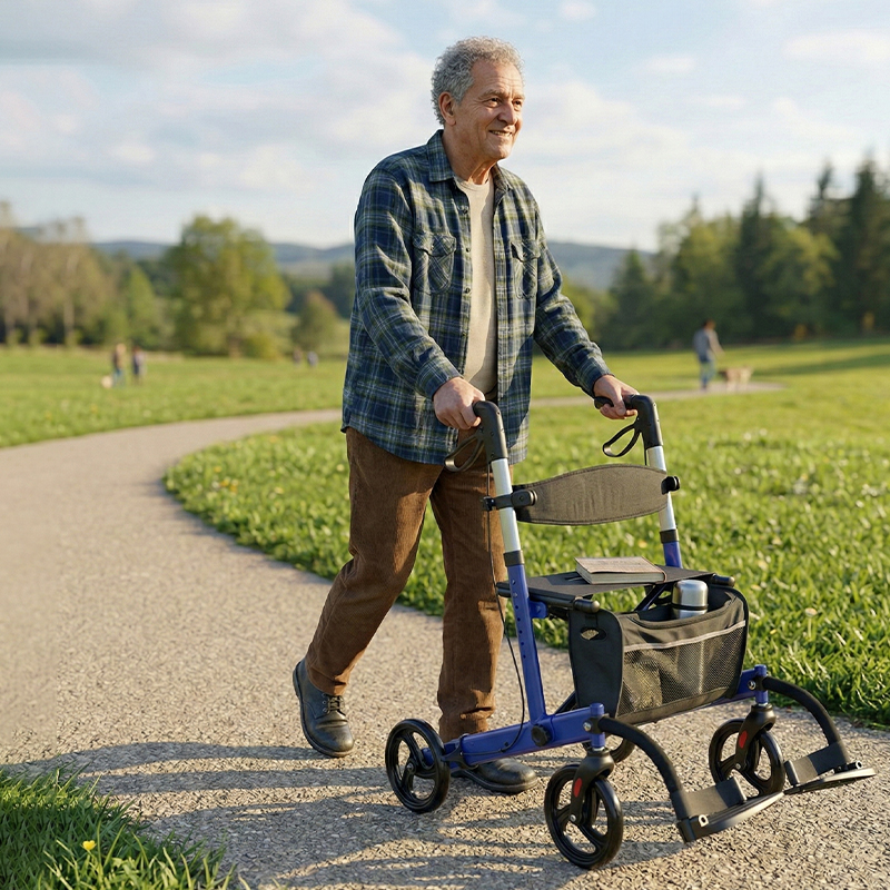 AR2019-B  Elderly Care Services Rollator-Aluminum Alloy Lightweight for Comfortable Easy-to-Use Mobility Solution for Assisted Living
