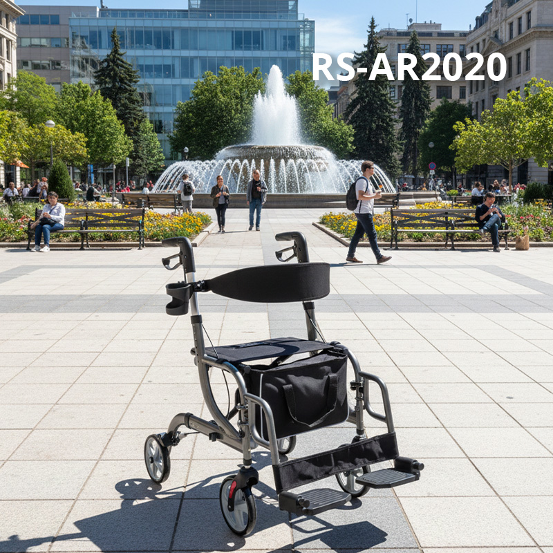 Rollator Walker RS-AR2020 | Lightweight Aluminum Alloy with PVC Wheels | Bulk Wholesale Manufacturer