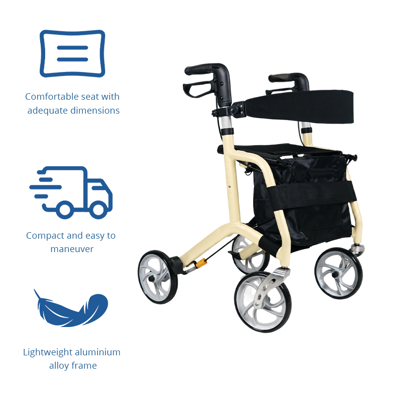 AR2021-Y    Lightweight  Rollator Walker with Seat OEM ODM Manufacturer for Elderly Seniors with Stable Support and Easy Maneuverability