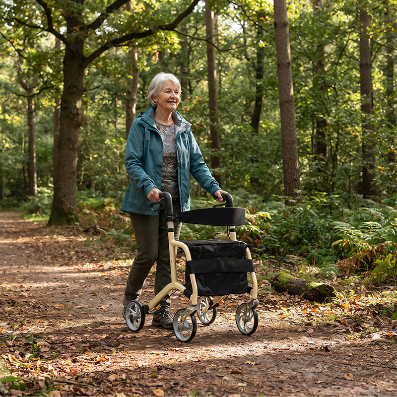 AR2021-Y    Lightweight  Rollator Walker with Seat OEM ODM Manufacturer for Elderly Seniors with Stable Support and Easy Maneuverability