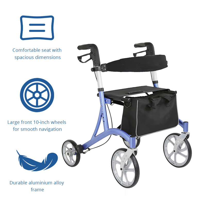 AR2022-PP   Rollator Walker Elderly Care  Comfortable Lightweight Aluminum Alloy Adjustable Home Use Travel Aid