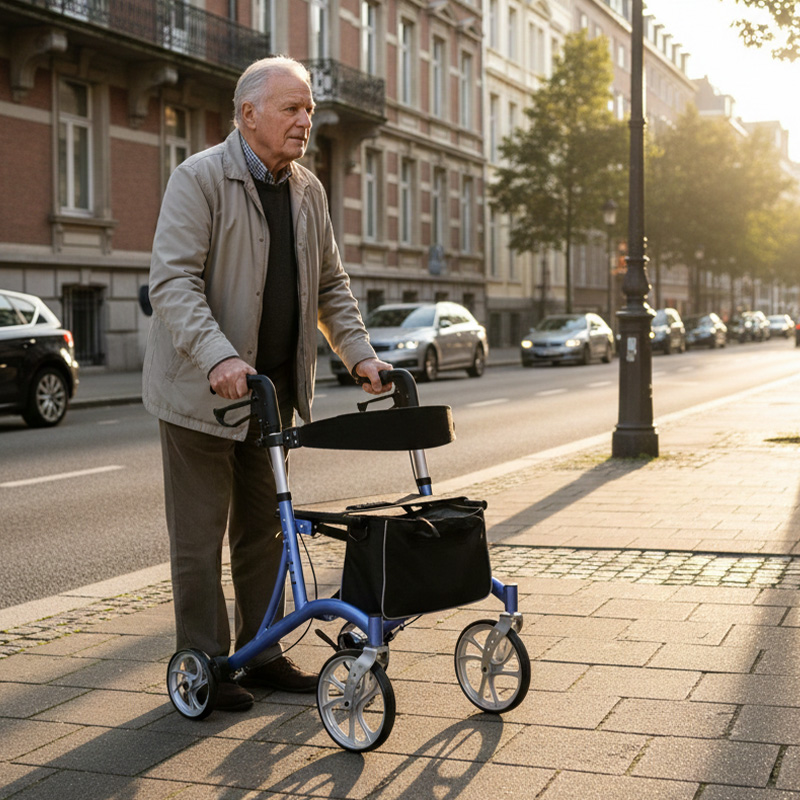 AR2022-PP   Rollator Walker Elderly Care  Comfortable Lightweight Aluminum Alloy Adjustable Home Use Travel Aid