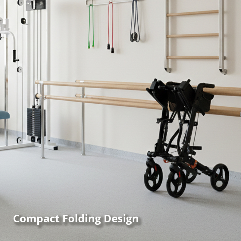 RS-AR2023 Rollator Walker Aluminum 100kg Capacity CE Certified Lightweight Foldable Mobility Aid for Patient Comfort and Easy Use
