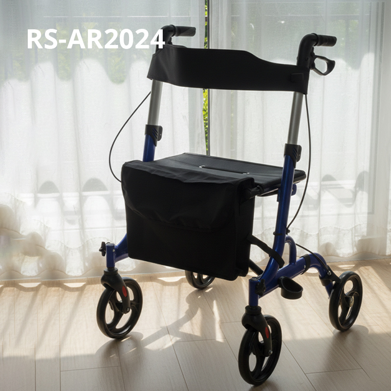 RS-AR2025 Lightweight Aluminum Rollator for Home Care Users Adjustable Height Comfortable Outdoor Use Advanced Mobility Solution