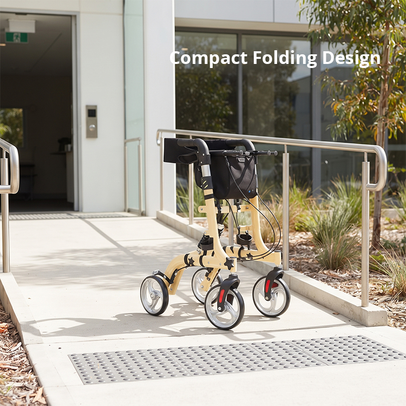 AR2025-Y   Rollator Walker Lightweight Folding Mobility Aid with Seat Bag Stable Walking Support OEM ODM Factory