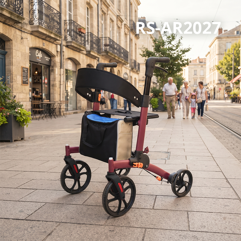 AR2027-P     Rollator Walker with Seat for Seniors | OEM Mobility Aid Supplier with Foldable Frame and Enhanced Safety