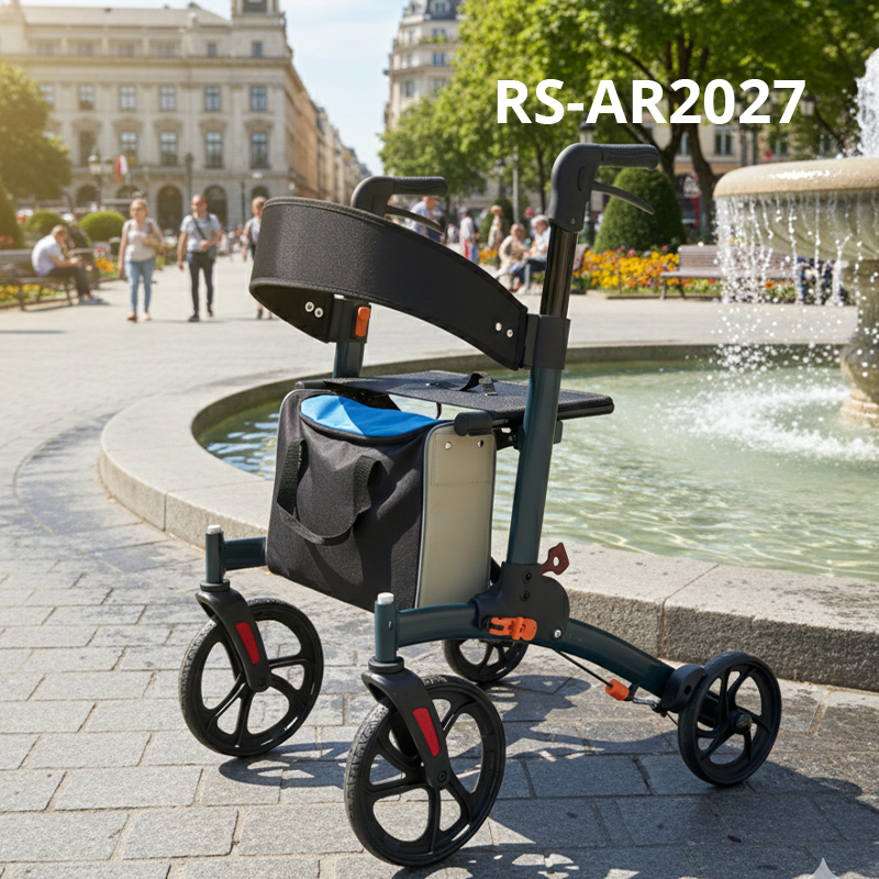 RS-AR2027 Premium Aluminum All-Terrain Rollator for Home Outdoor Use | Ergonomic Durable Adjustable 136kg Capacity CE Certified for Active