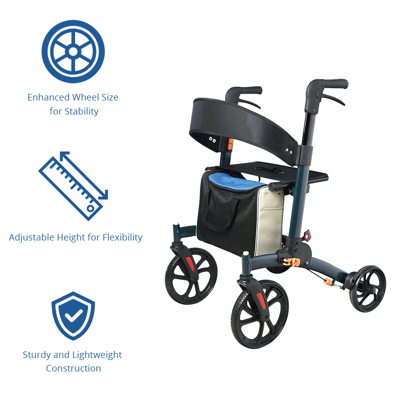 AR2027-B  Aluminum All-Terrain Rollator for Home Outdoor Use | Ergonomic Durable Adjustable 136kg Capacity CE Certified for Active