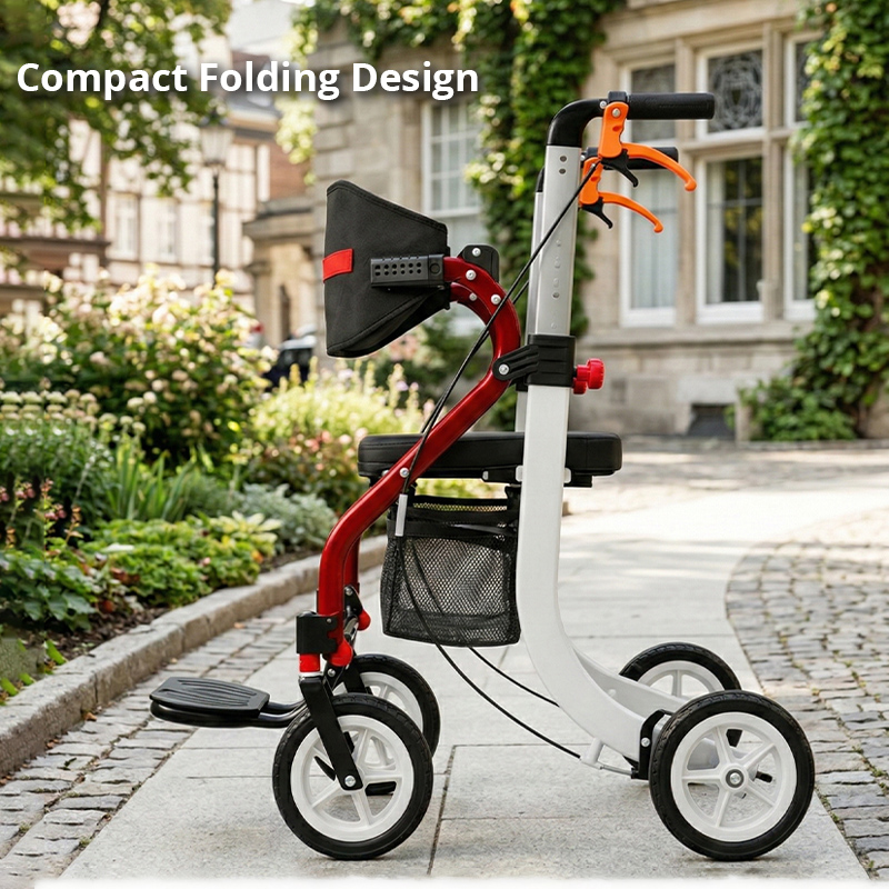 AR2031-B  Rollator Walker Aluminum Alloy CE Certified Waterproof Rehabilitation Patients Adjustable Height Comfortable Seating Easy