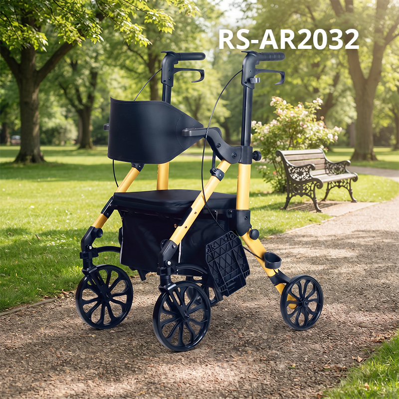 AR2032-Y   Rollator Walker for Elderly Custom OEM Service Lightweight Folding Mobility Aid with Stable Support for Seniors