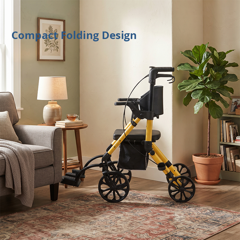 AR2032-Y   Rollator Walker for Elderly Custom OEM Service Lightweight Folding Mobility Aid with Stable Support for Seniors