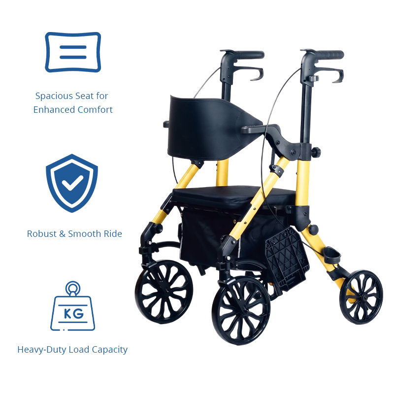 AR2032-Y   Rollator Walker for Elderly Custom OEM Service Lightweight Folding Mobility Aid with Stable Support for Seniors