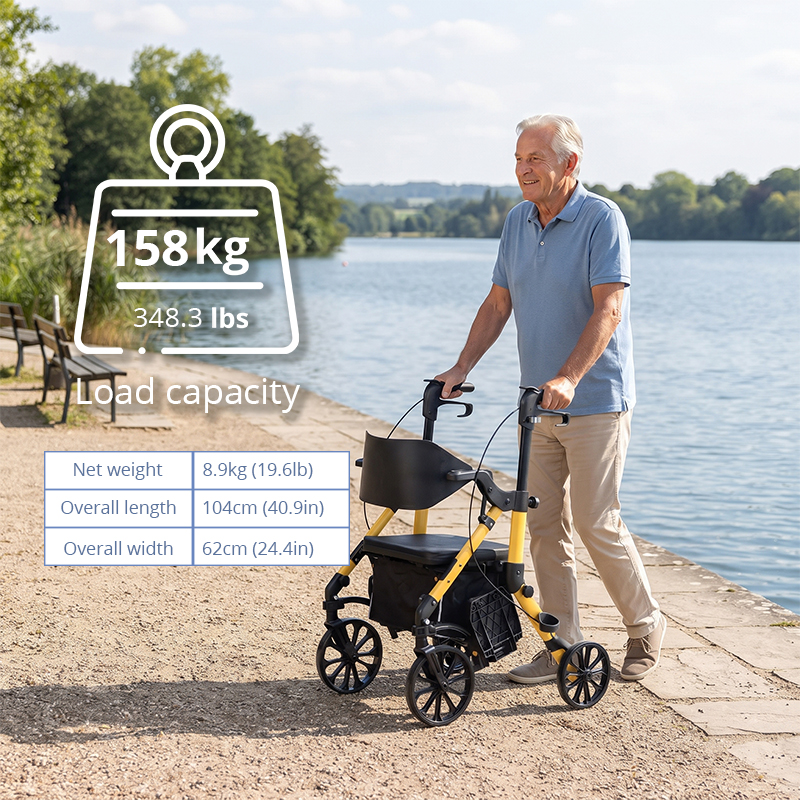AR2032-Y   Rollator Walker for Elderly Custom OEM Service Lightweight Folding Mobility Aid with Stable Support for Seniors