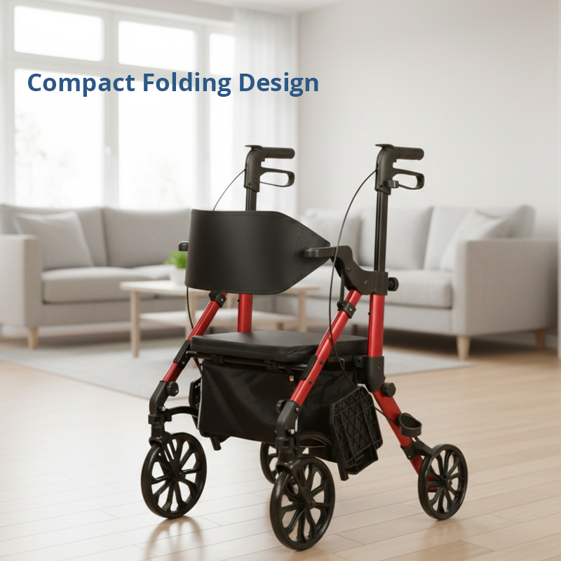 AR2032-PP  Rollator-Wheelchair Aluminum Lightweight Hip Joint Support 158kg Capacity CE ISO Certified Travel Assistance Easy Indoor