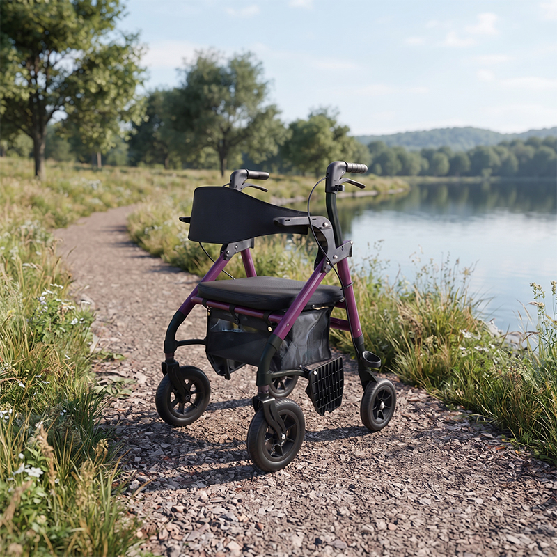 AR2033-PP   Rollator Walker with Seat for Elderly Fall Prevention Lightweight Folding Walking Aid with Adjustable Height  Wholesale Supplier