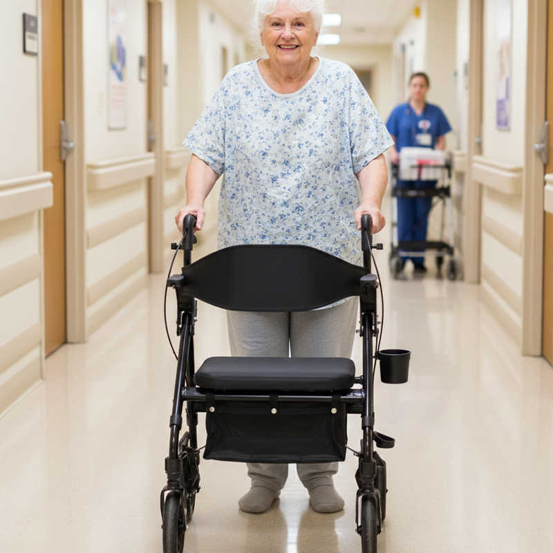 RS-AR2033 Rollator-Wheelchair Aluminum 136kg Capacity Durable Lightweight CE Certified Healthcare Equipment for Outdoor Use