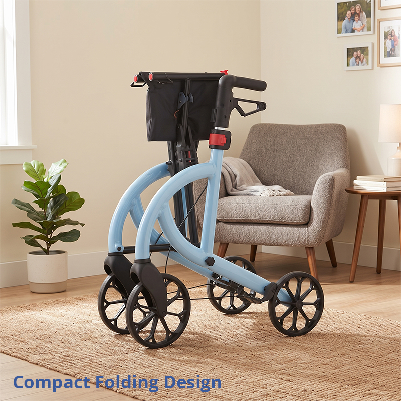 AR2034-B    Aluminum Rollator Walker for Seniors Lightweight Folding Mobility Aid with Stable Support OEM ODM Manufacturer