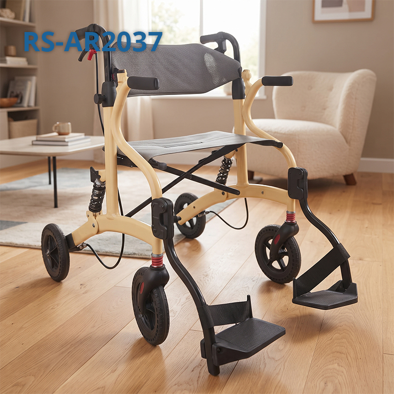 AR2037-Y    Rollator Walker with Seat for Elderly Safe Mobility Rehabilitation Support Shock Absorption OEM ODM Manufacturer