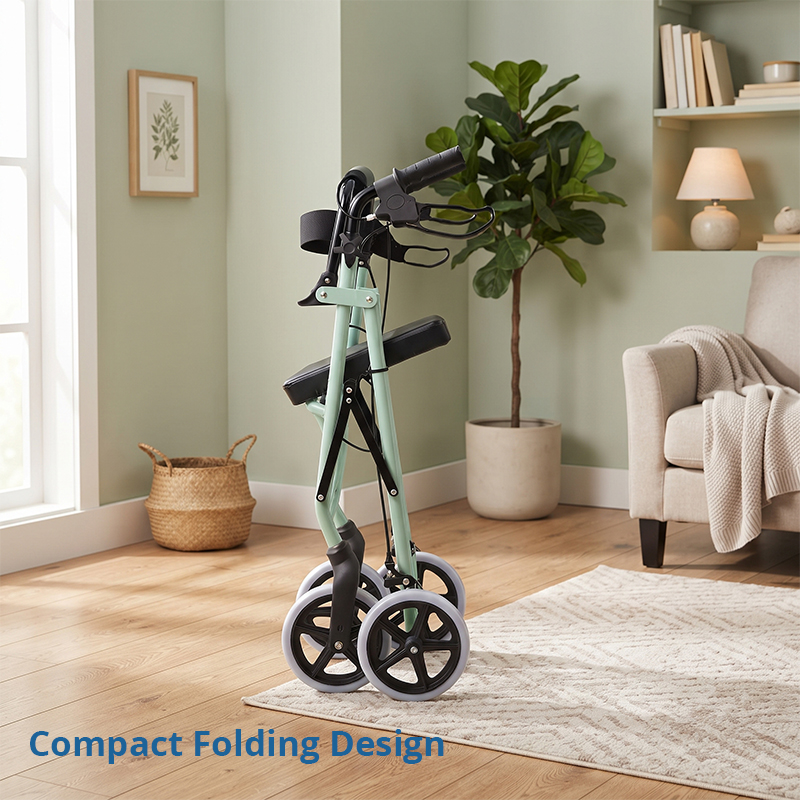 AR2038-G   Aluminum Rollator Walker OEM Service for Elderly with Stable Support, Foldable Design and Fall Prevention Mobility Solution