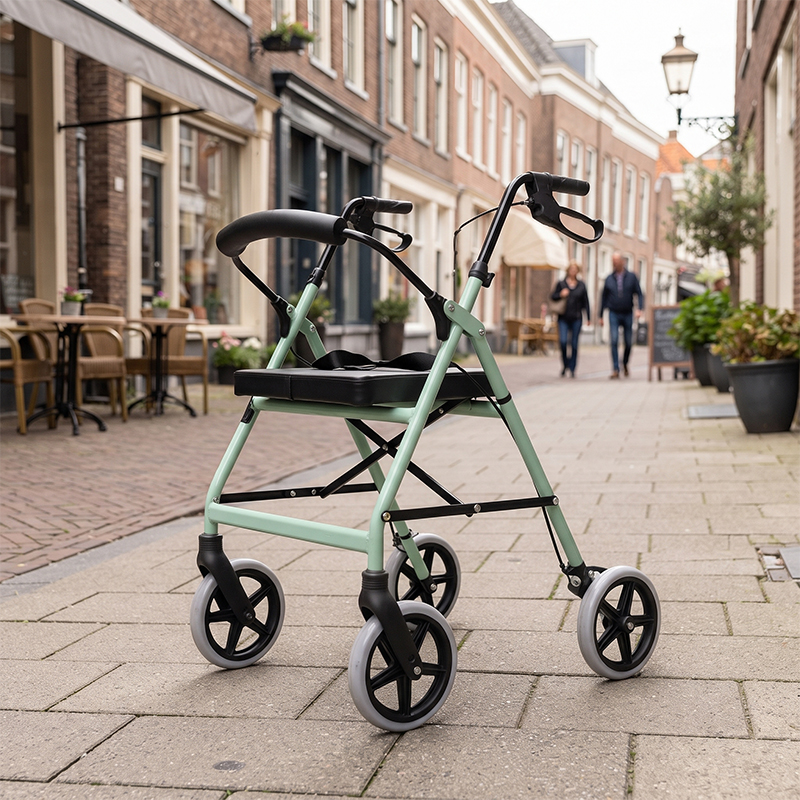 AR2038-G   Aluminum Rollator Walker OEM Service for Elderly with Stable Support, Foldable Design and Fall Prevention Mobility Solution