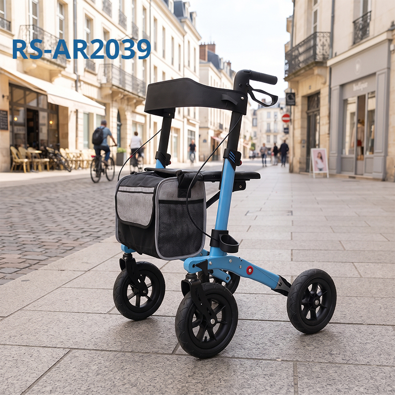 AR2039-B    Rollator Walker for Elderly Adults Lightweight Aluminum Mobility Aid with Folding Design Custom Logo Manufacturing