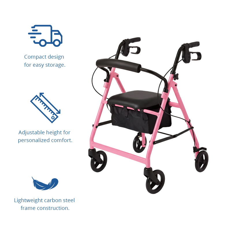 AR2047-P   Rollator Walker for Elderly Fall Prevention Lightweight Mobility Aid Rehabilitation Support Supplier