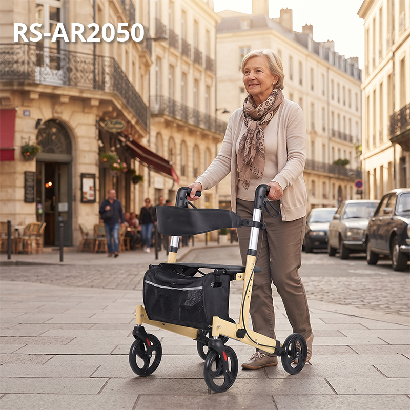 AR2050-Y   Aluminum Rollator Walker for Seniors | Lightweight Mobility Aid with Custom OEM ODM Manufacturing Solution