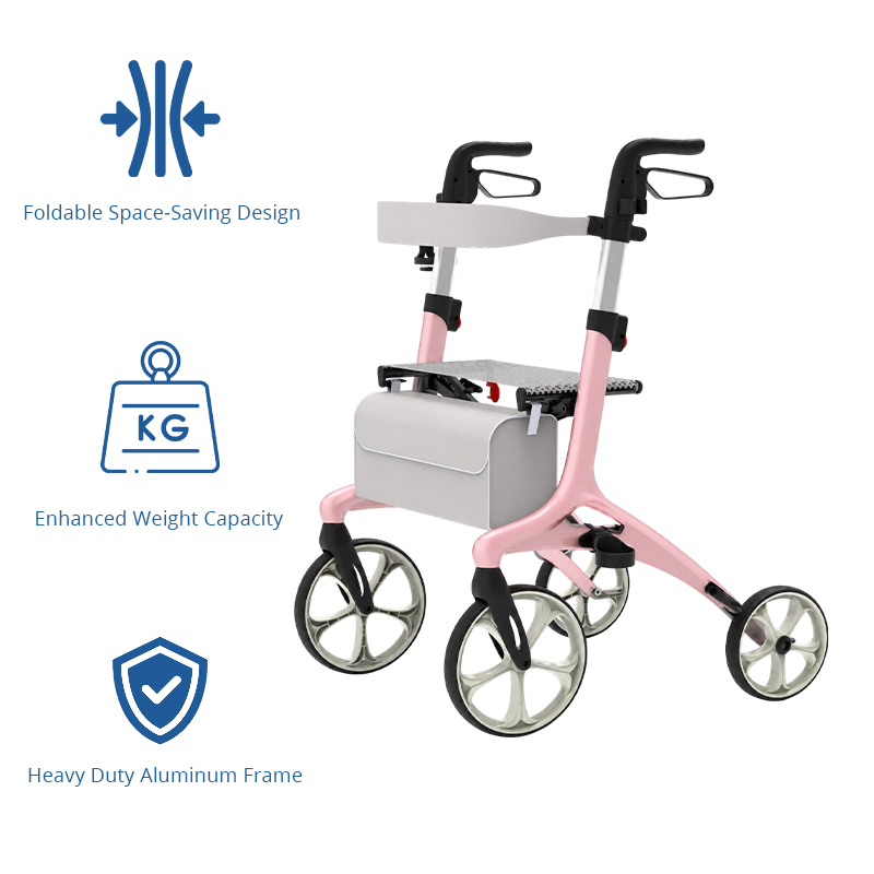 AR2052-PP   Lightweight Rollator Walker for Elderly Care with Durable Frame, Mobility Support and OEM Customization