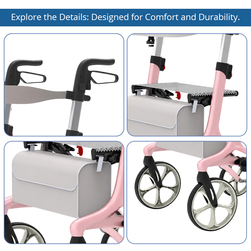 AR2052-PP   Lightweight Rollator Walker for Elderly Care with Durable Frame, Mobility Support and OEM Customization