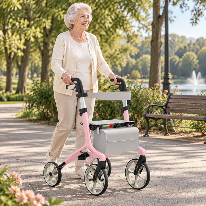 AR2052-PP   Lightweight Rollator Walker for Elderly Care with Durable Frame, Mobility Support and OEM Customization