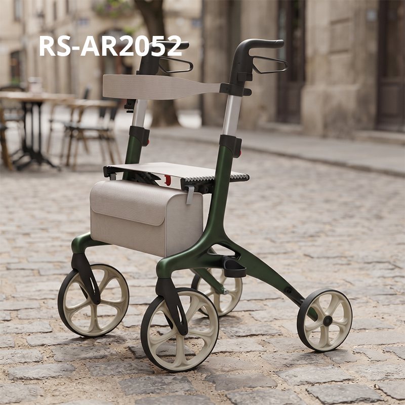 AR2052   Aluminum Rollator Walker for Elderly with Seat Lightweight Folding Mobility Aid OEM ODM Manufacturer Service