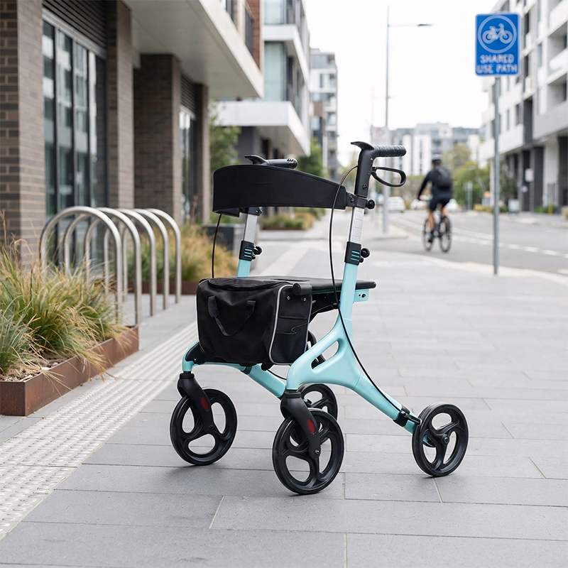 AR2055  Foldable Aluminum Rollator Walker with Seat and Backrest for Elderly Mobility Aid Manufacturer