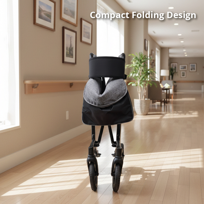 CE3002-R   Ultralight Carbon Fiber Rollator Walker for Users Ergonomic Handles Comfortable Seat Storage Bag Improved Mobility Relaxsmith