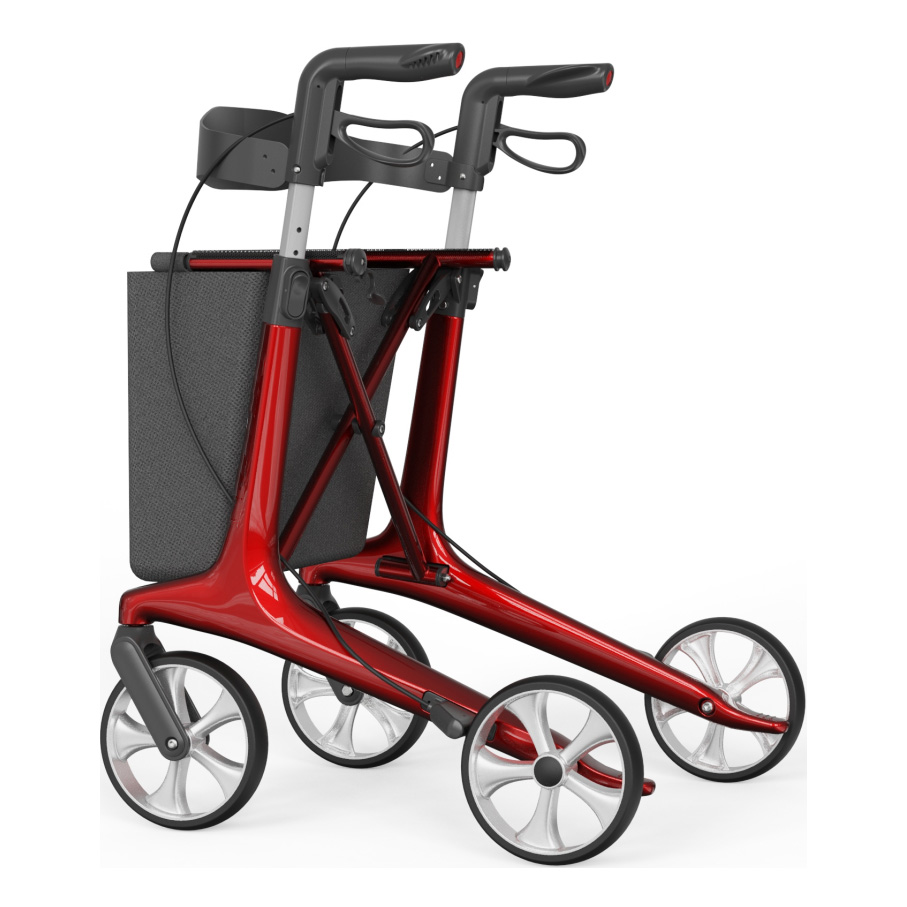 RS-CR3004 Carbon Fiber Rollator Walker ODM Lightweight Foldable CE Certified Strength Assistance Mobility Aid for