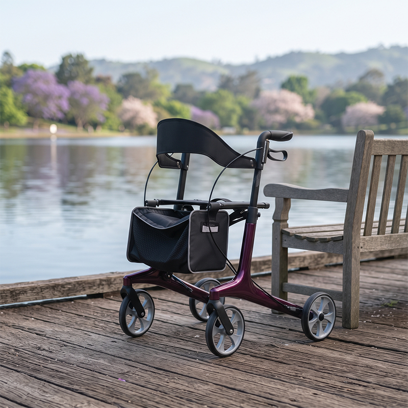 CR3004-PP   Carbon Fiber Rollator Walker CR3004 ODM Lightweight Foldable CE Certified Strength Assistance Mobility Aid