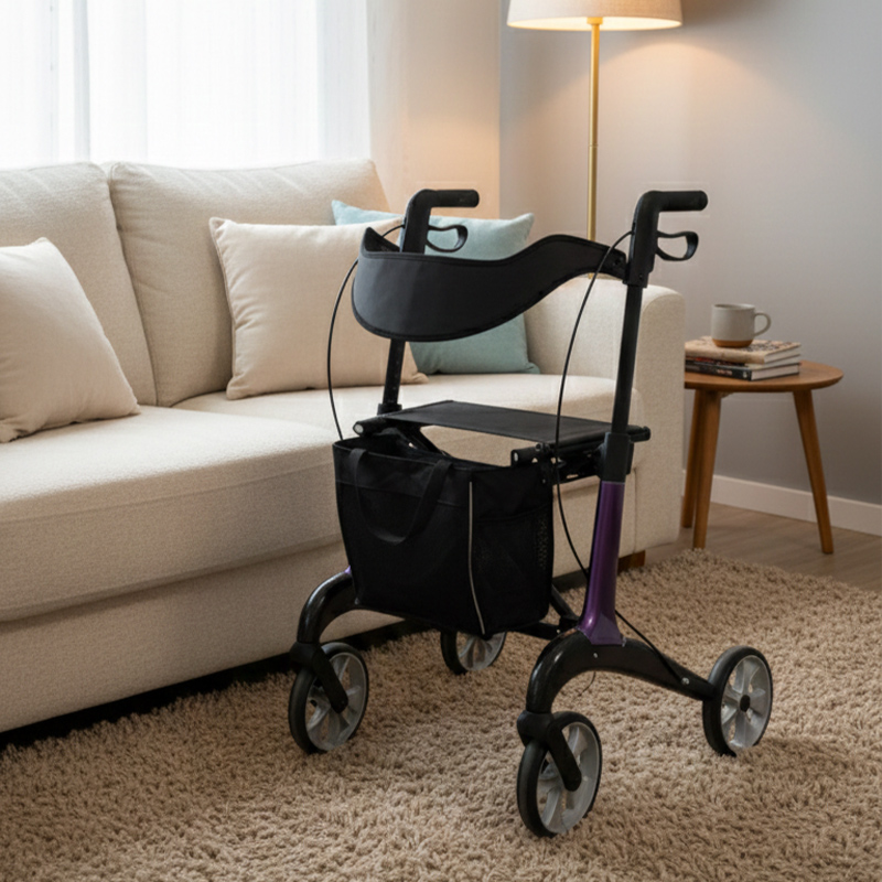 CR3010-P  Carbon Fiber Rollator Walker Supplier for Seniors with Fall Prevention Design and Professional OEM ODM Service