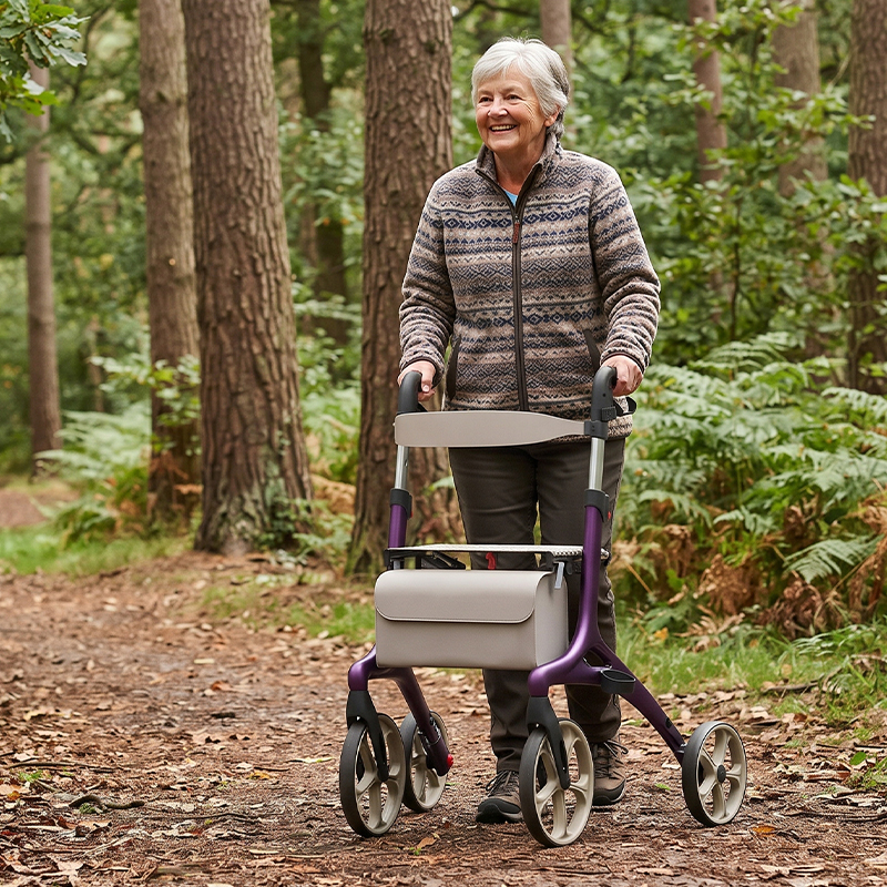 CR3011-PP   Ultralight Carbon Fiber Rollator CE Certified Hospital Use Rehabilitation Patients Adjustable Height Compact Folding