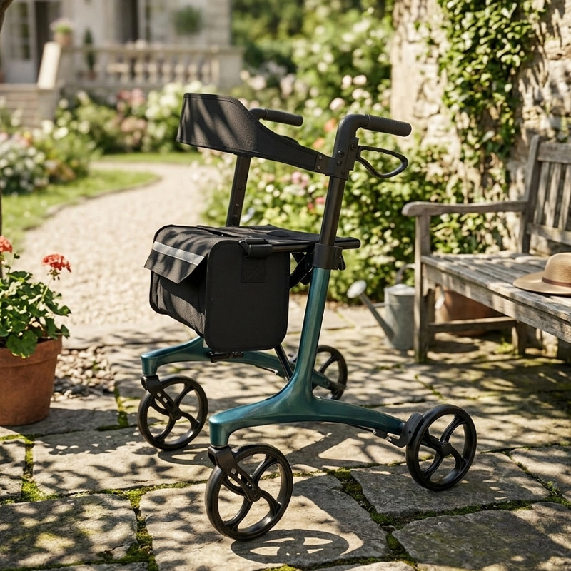 CR3011-P   Ultralight Carbon Fiber Rollator CE Certified Hospital Use Rehabilitation Patients Adjustable Height Compact Folding High Weight
