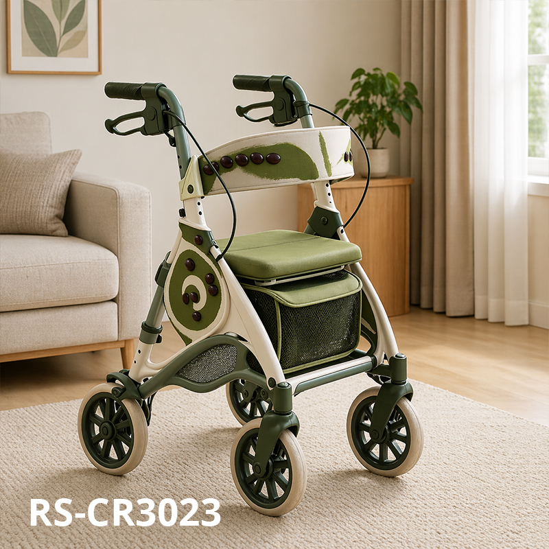 CR-3023 Carbon Fiber Rollator Walker Future Concept Design Lightweight Foldable Medical Mobility Aid OEM Supplier