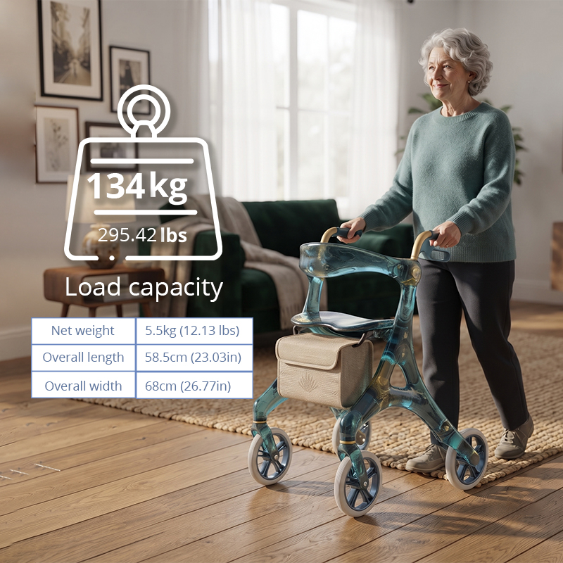 CR3083    New Design Carbon Fiber Rollator Walker with Luxury Design Lightweight Mobility Solution OEM Manufacturer