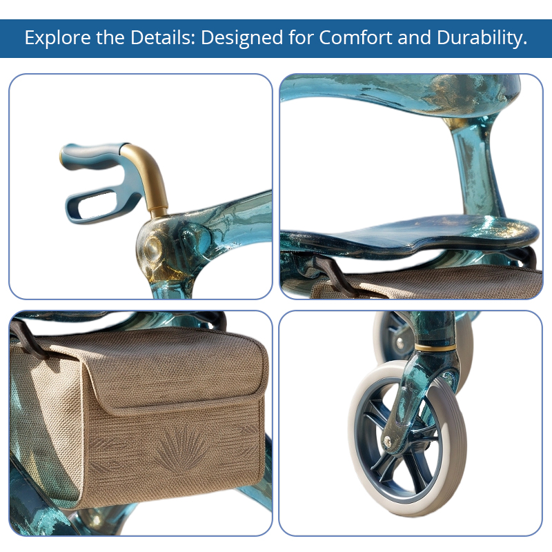 CR3083    New Design Carbon Fiber Rollator Walker with Luxury Design Lightweight Mobility Solution OEM Manufacturer