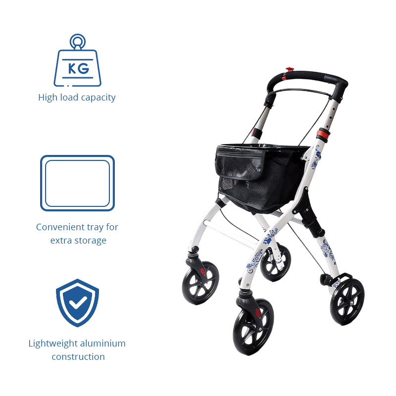 DC10002-R  Lightweight Foldable Rollator Walker Tray for Elderly Easy Storage Solution Relaxsmith RED CE Certified OEM ODM Supplier