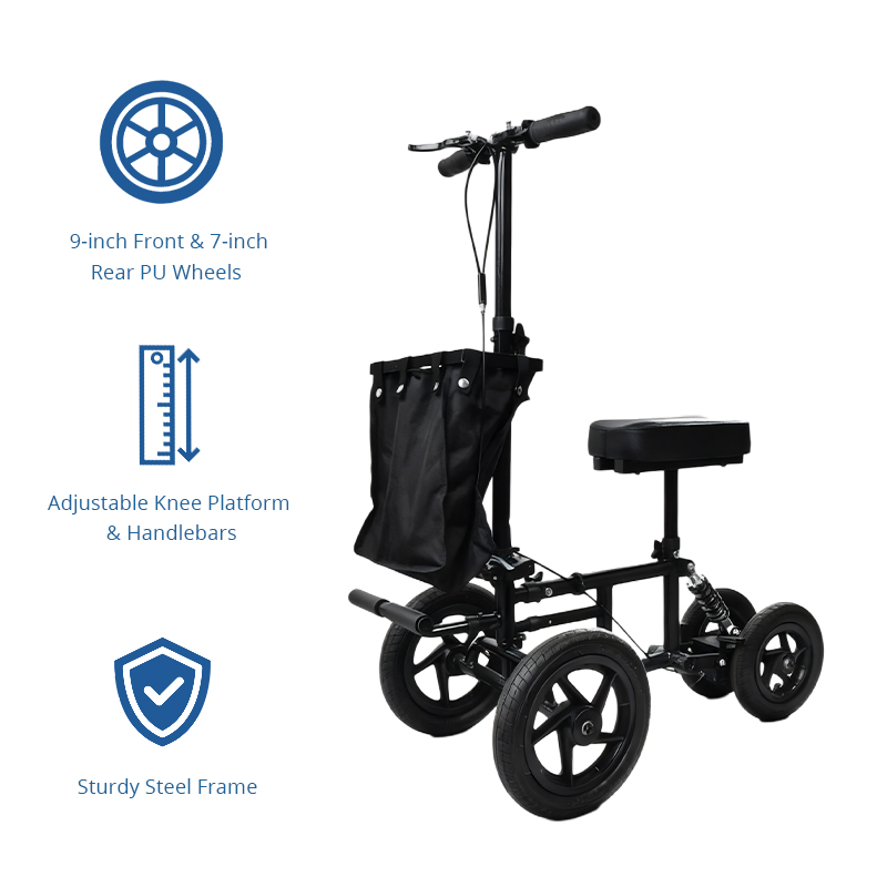 RS-KW6001 Hospital Portable Rollator Walker for Elderly Patients Mobility-Impaired Individuals Lightweight Carbon Fiber 136kg Capacity